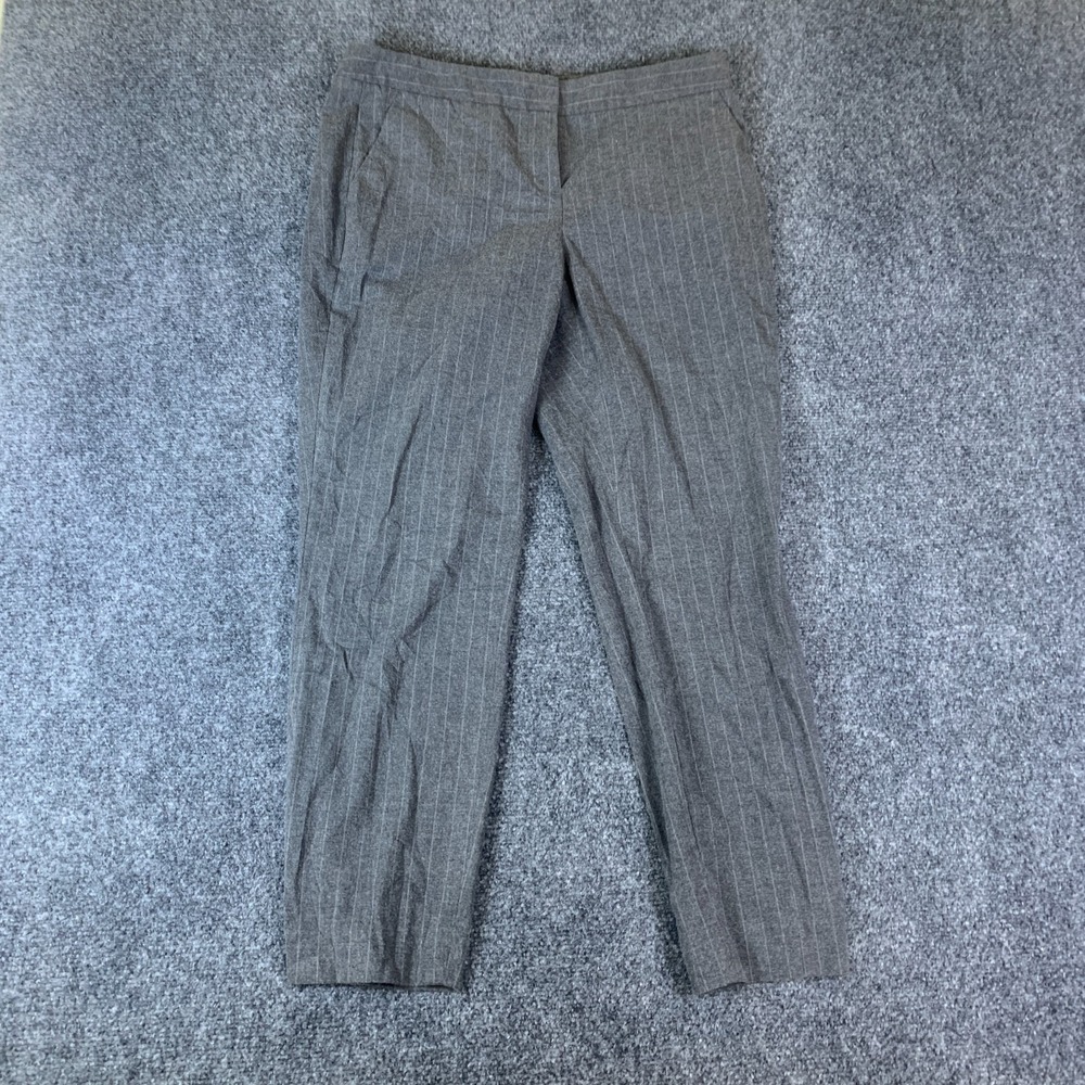 Vince Camuto Dress Pants Womens 6 Gray Good Pinstripe Straight Leg Formal